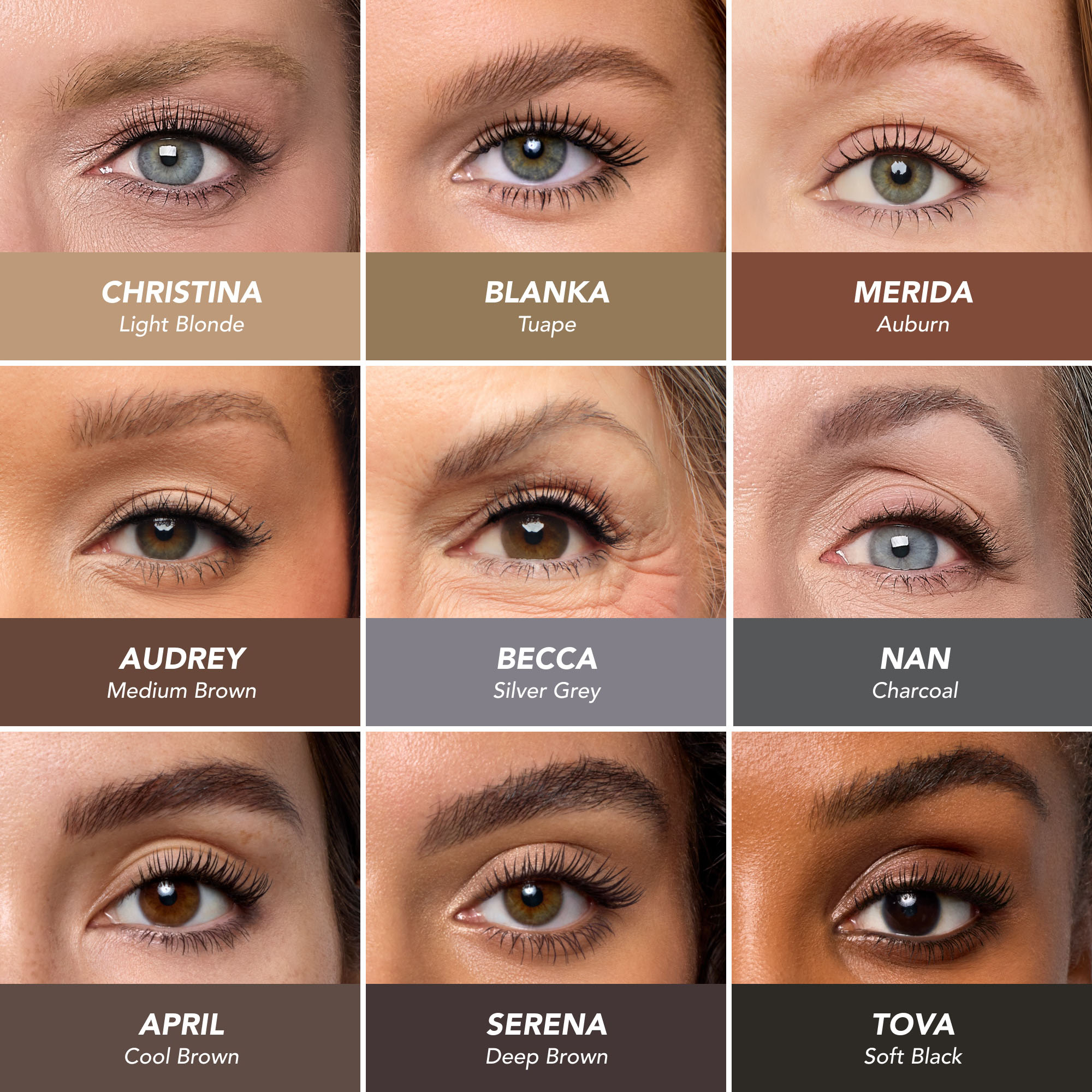 Brow Collection Shade Pairing Chart